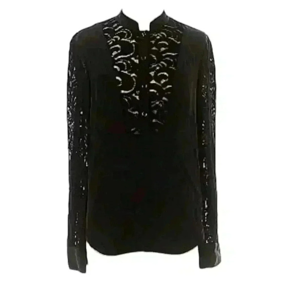 Rachel Roy Blouse Long Sleeve 100% Silk Top Size Small - Picture 1 of 9